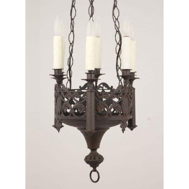 1920s Gothic Revival Chandelier For Sale - Image 4 of 5