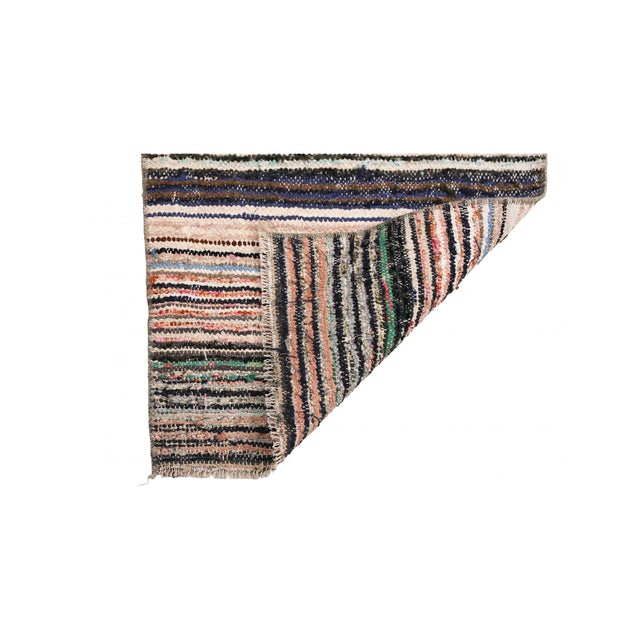 Mid-Century Modern Decorative Vintage Mini Rag Rug - 1`7″ X 4`2″ For Sale - Image 3 of 3