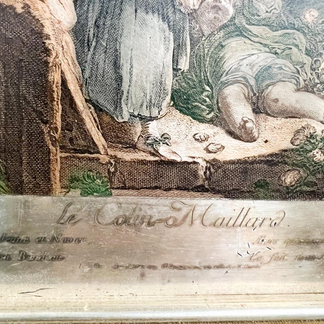 French Art Silverplate: Le Colin-Maillard Etching Jacques Firmin Beauvarlet For Sale - Image 9 of 11