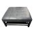 Arhaus Camden Collection Butler Leather Ottoman in Slate Showroom Sample For Sale