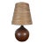 Ceramic Brown Bulb Table Lamp With Original Fiberglass Shade | by Lotte and Gunnar Bostlund For Sale