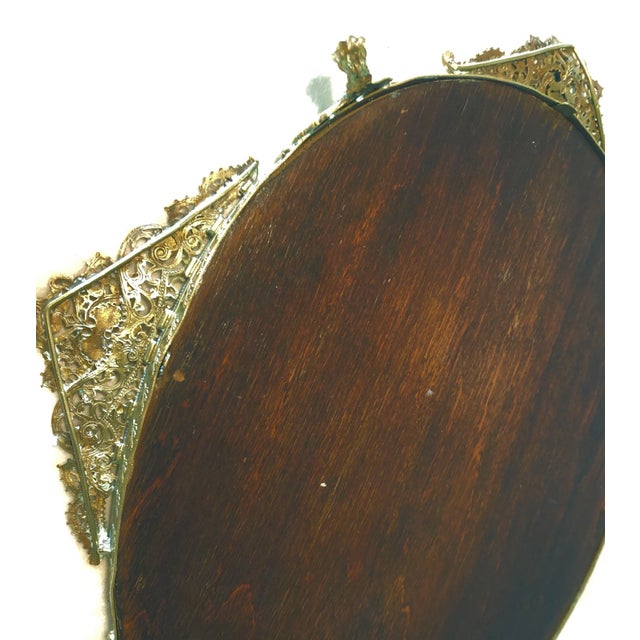 Antique Vanity Tray With Filigree Adorned by Rose Cut and Pearl Like Gems For Sale - Image 10 of 11