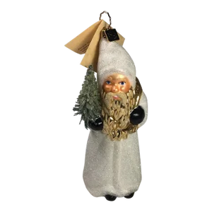 2000’s Mouth Blown Glass Santa Ornament “Arctic Journey Santa” by Ino Schaller