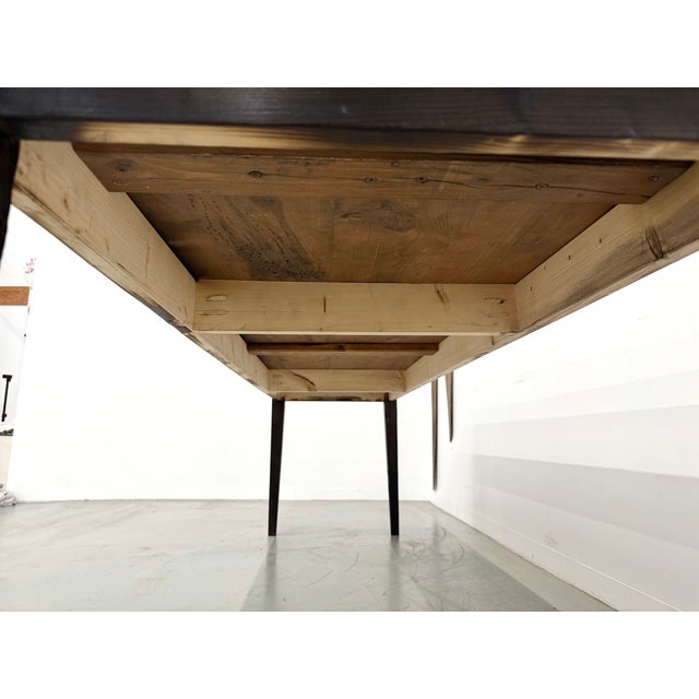 Large Farmhouse Shou Sugi Ban Table in Burnt Wood, 1950s For Sale - Image 17 of 18