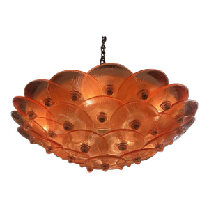 Modern Pink Disc Murano Glass Flush Mount Chandelier