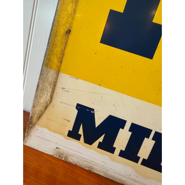 1960s Vintage Connecticut "Drink Milk" Dairy Advertising Metal Sign, 44 Inches For Sale - Image 5 of 18