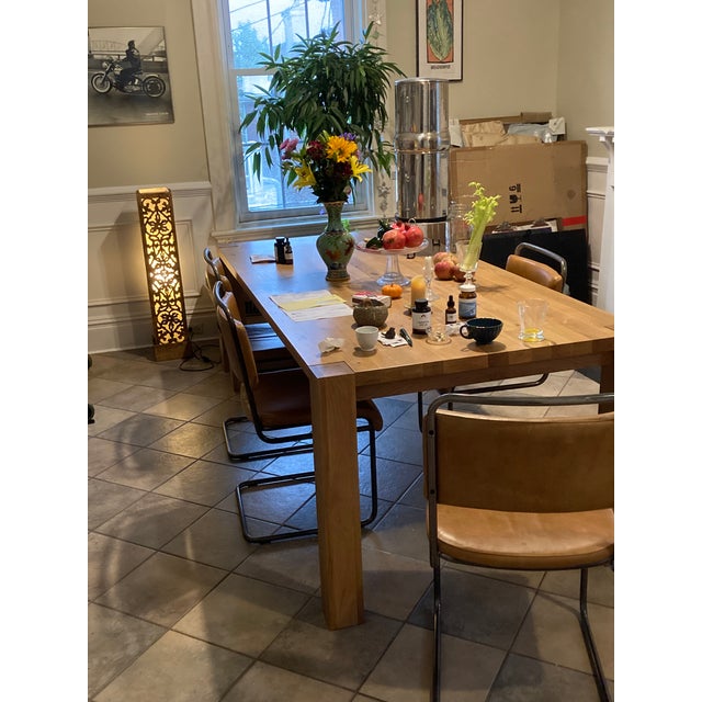 Contemporary All Modern Solid Oak Table For Sale - Image 4 of 4