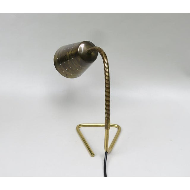 Metal Scandinavian Adjustable Brass Table Lamp, 1950s For Sale - Image 7 of 18
