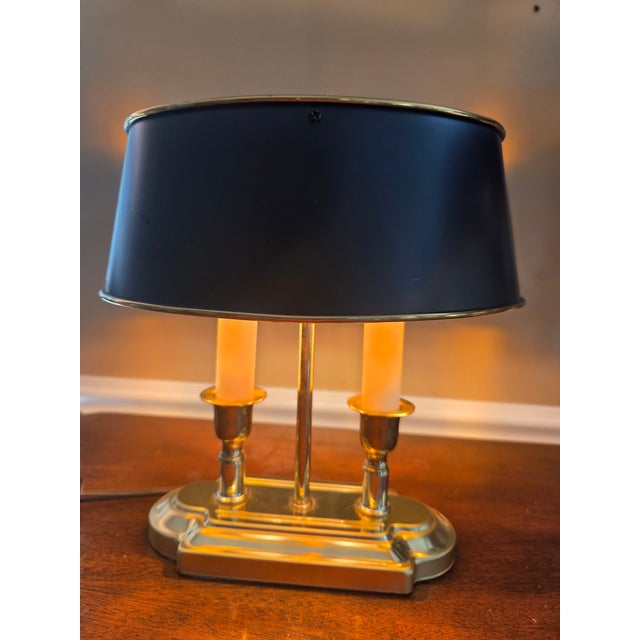 French Late 20th Century Petite Brass Bouillotte Candle Lamp For Sale - Image 3 of 11