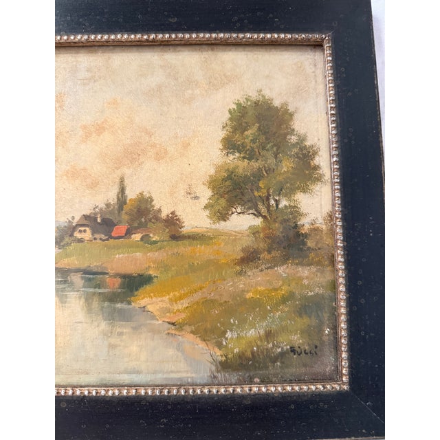 English Antique, English, Rural, Landscape, Framed For Sale - Image 3 of 9