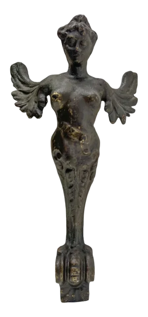 Cast Iron Door Handle Lady with Wings, 1900s