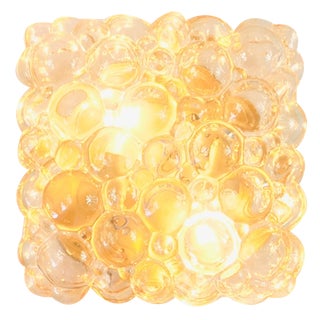 Large Amber Bubble Glass Ceiling Light attributed to Helena Tynell for Limburg, Germany, 1960s For Sale