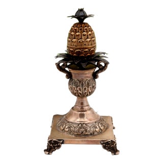 Silver Pineapple-Shaped Toothpick Holder For Sale