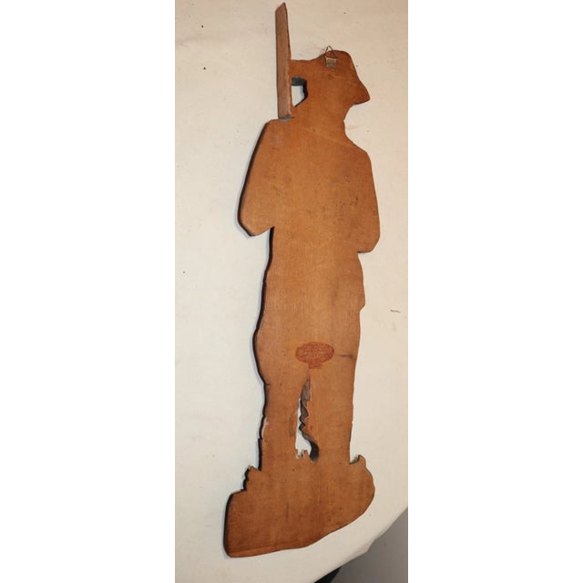Vintage Hand Carved Painted Wood Revolutionary War Military Wall Sculpture For Sale - Image 9 of 10