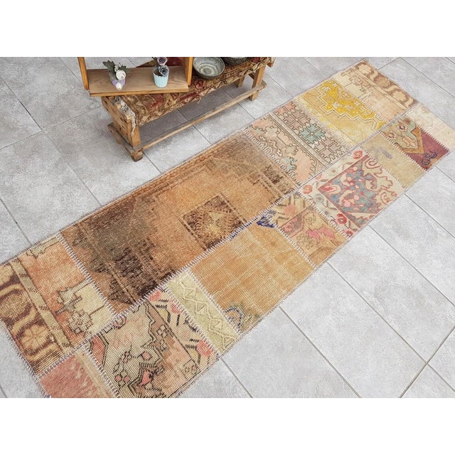 Mid 20th Century Floral Oushak Runner For Sale - Image 4 of 10