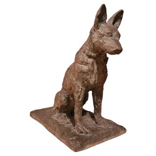 Art Deco Terracotta Dog by A. Thorand, 1935 For Sale