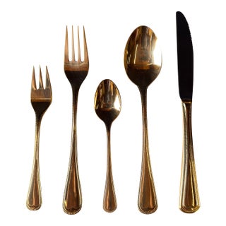 Vintage Bestecke Solingen Gold Plated Flatware - Service for 12 For Sale
