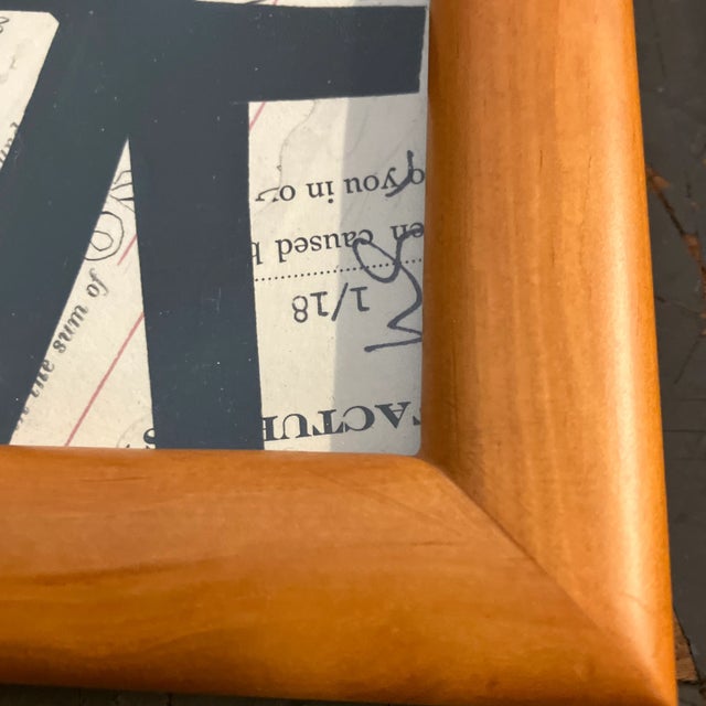 2020s Contemporary Original Wayne Cunningham Small Abstract Collages Tabletop Wood Frames-A Pair For Sale - Image 5 of 5