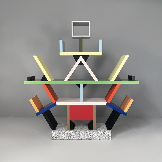 Ettore Sottsass Italian Modern Laminate Carlton Bookcase by Ettore Sottsass for Memphis, 1981 For Sale - Image 4 of 18