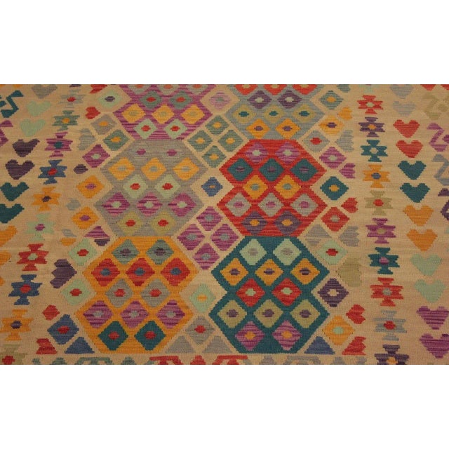 1990s Shabby Chic Turkish Beige/Rust Hand-Woven Kilim Wool Rug -6'7 X 10'0 For Sale In New York - Image 6 of 8