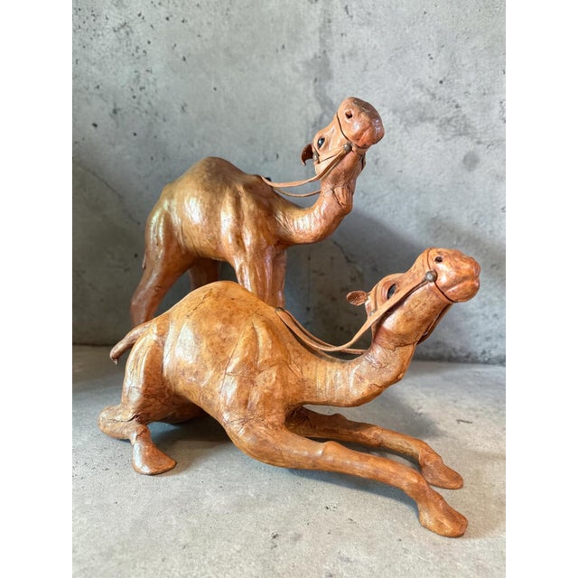 1940s Mid-Century Modern Leather Camel Set, 1940, Set of 2 For Sale - Image 5 of 5