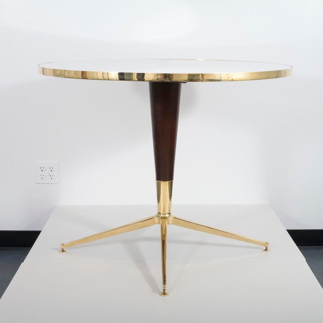 1960s Wood and brass table in the style of Cesare Lacca For Sale - Image 5 of 11