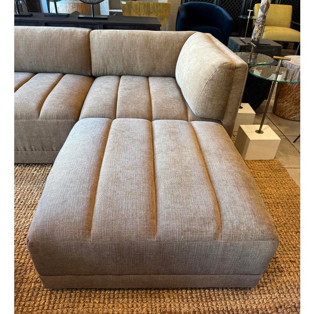 Cocoa Upholstered Ottoman For Sale In Los Angeles - Image 6 of 8