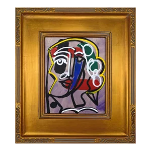 Contemporary Cubist Portrait Painting of a Woman
