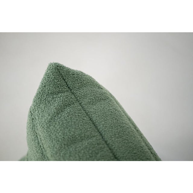Set of Togo Lounge Chair and Pouf in Mint Bouclet Fabric by Michel Ducaroy for Ligne Roset, 1973 For Sale - Image 13 of 18