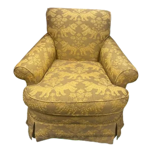 1980s Schumacher Furnishings Club Chair in Scalamandre Fabric