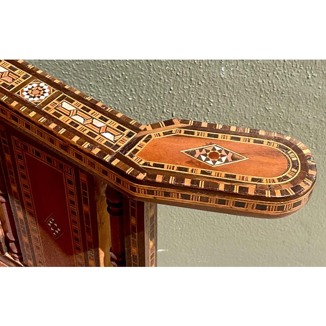 Vintage Syrian Inlaid Wood Chairs - A Pair For Sale - Image 9 of 18