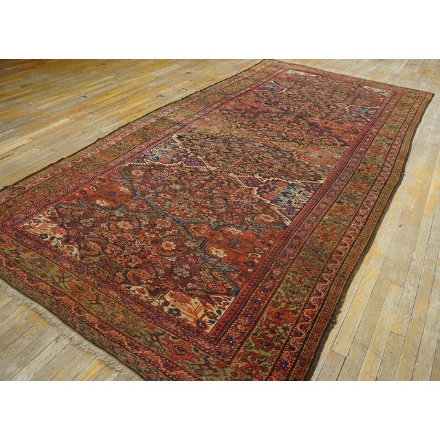 Early 20th Century W. Persian Kurdish Gallery Carpet (6'4" x 12'3" - 193 x 373) Antique Kurdish Persian Medallion Knotted...