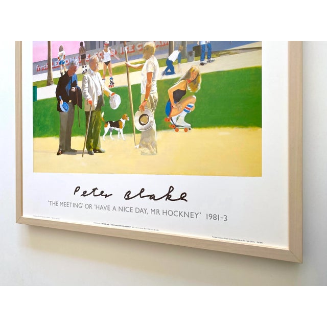 Peter Blake Vintage 1985 Lithograph Print Framed Pop Art Poster " the Meeting or Have a Nice Day, Mr Hockney " 1981 For Sale - Image 12 of 13