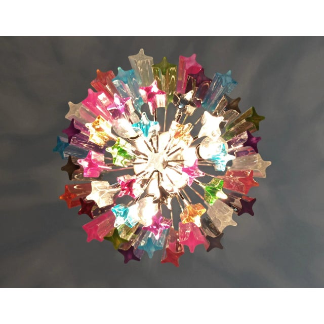 2020s Medium Murano Glass Chandelier 47 Multicolored Prisms For Sale - Image 5 of 11