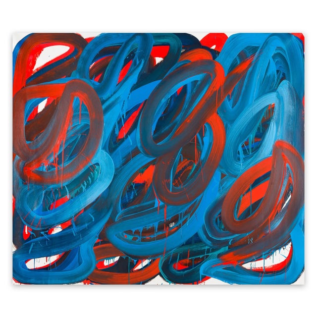 Contemporary Abstract Oil on Canvas Painting "Swirl 3" by Leon Phillips For Sale - Image 9 of 9