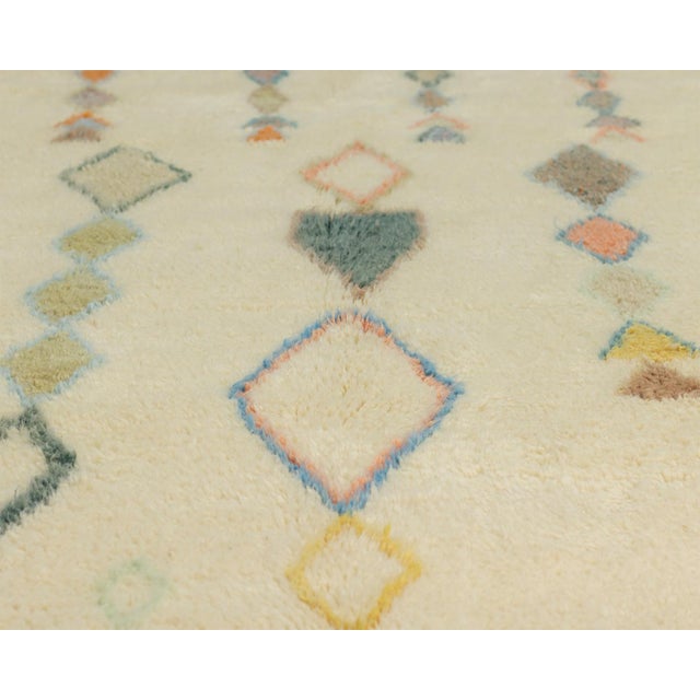Berber Hand-Knotted Moroccan Wool Rug | 8'2" X 5'1" | One of a Kind For Sale - Image 9 of 12