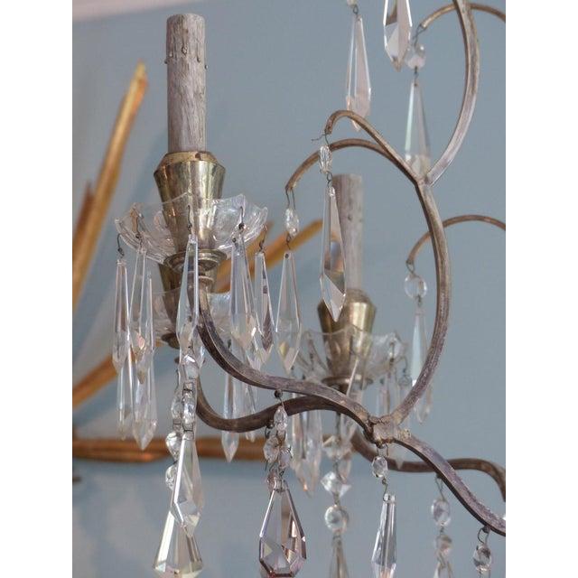 Metal Mid 20th Century Swedish 8-Light Brass Chandelier For Sale - Image 7 of 7