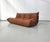 Brown French Togo Sofa in Thick Cognac Cow Leather by Michel Ducaroy for Ligne Roset For Sale - Image 8 of 15