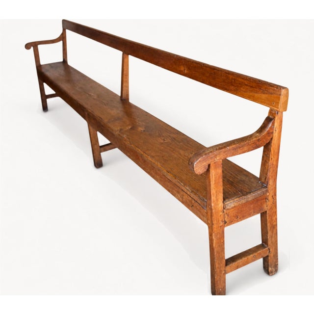 French 19th Century French Oak Open Arm Bench For Sale - Image 3 of 9