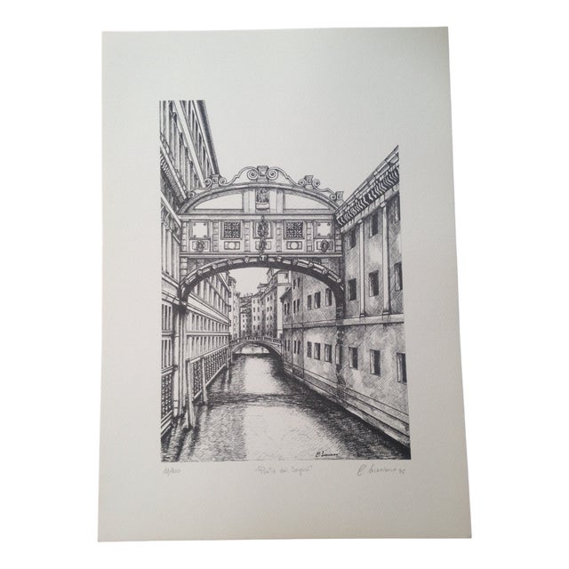 Carmelo Linciano, Bridge of Sighs, Lithograph, 1995 For Sale