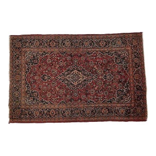 1950s Vintage Persian Kashan 4'4" X 6'10" For Sale