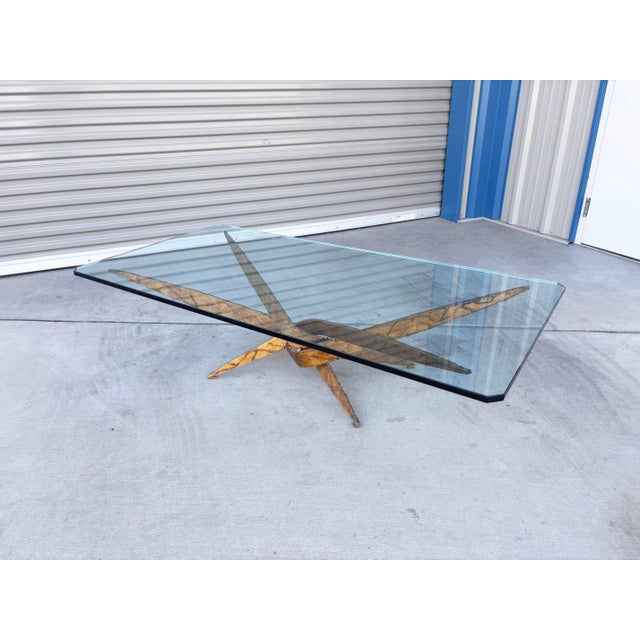 Silas Seandel Mid-Century Sculptural Brass and Glass Coffee Table, 1970s For Sale In Los Angeles - Image 6 of 14