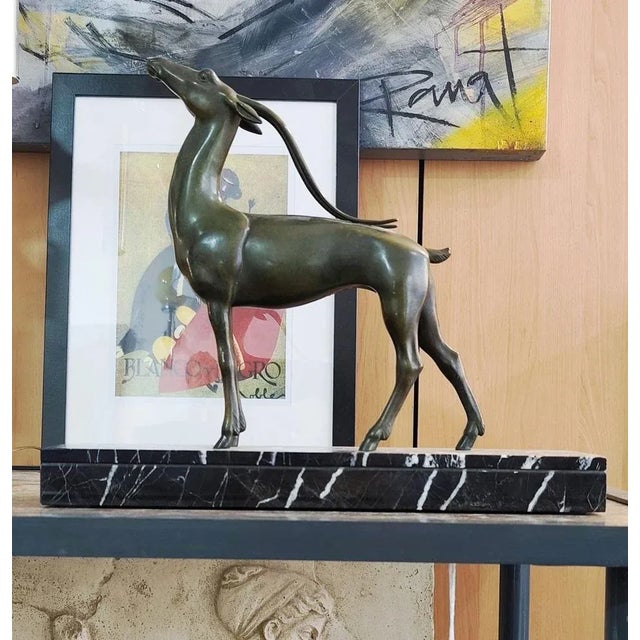Brown Irenee Rochard, Deer, 1920s-1940s, Marble For Sale - Image 8 of 11
