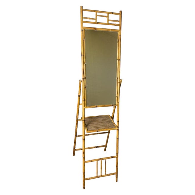 Magnificent and Rare Psyche in bamboo, handcrafted from the south of France in Provence. Open 182/46/56 folded 186/46/10