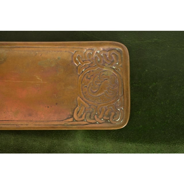 Early 20th Century Tiffany Studios New York Zodiac Pattern Bronze Pen Tray For Sale - Image 5 of 10