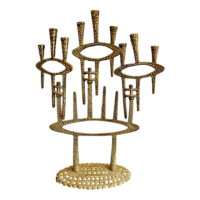 Brutalist Midcentury Menorah For Sale
