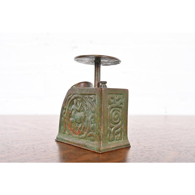 Green Tiffany Studios New York Zodiac Pattern Bronze Postage Scale For Sale - Image 8 of 12