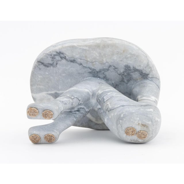 Stone Gray Marble Seated Figure Form Cake Stand For Sale - Image 7 of 7