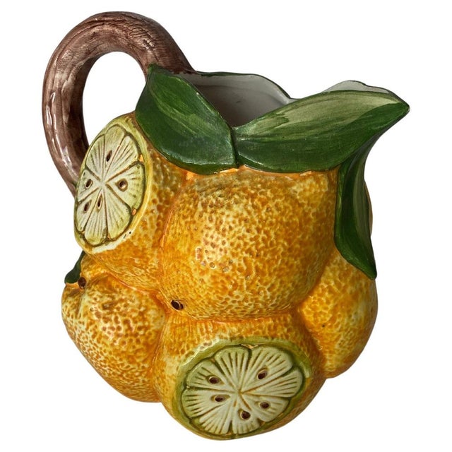 Majolica Ceramic Free Form Fruits Jug or Pitcher, 1960 For Sale - Image 3 of 14