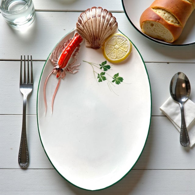 1970s Rare Vintage Italian Hand-Made Coastal Seafood Serving Platter For Sale - Image 5 of 6